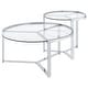preview thumbnail 16 of 20, Delia 2-Piece Round Glass Top Nesting Coffee Table