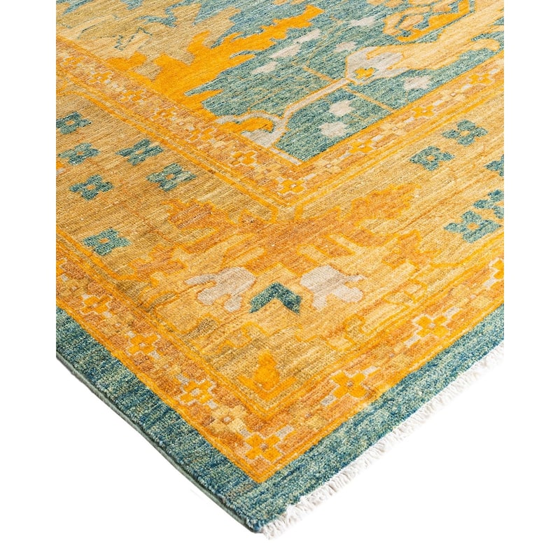Arts & Crafts One-of-a-Kind Hand-Knotted Area Rug - Blue, 8' 1" x 9' 7" - 8' 1" x 9' 7"
