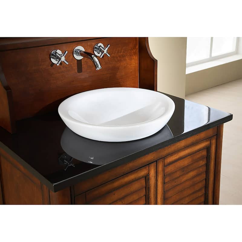 Elk Home Semi-Recessed Vessel Sink White Earthenware Sink