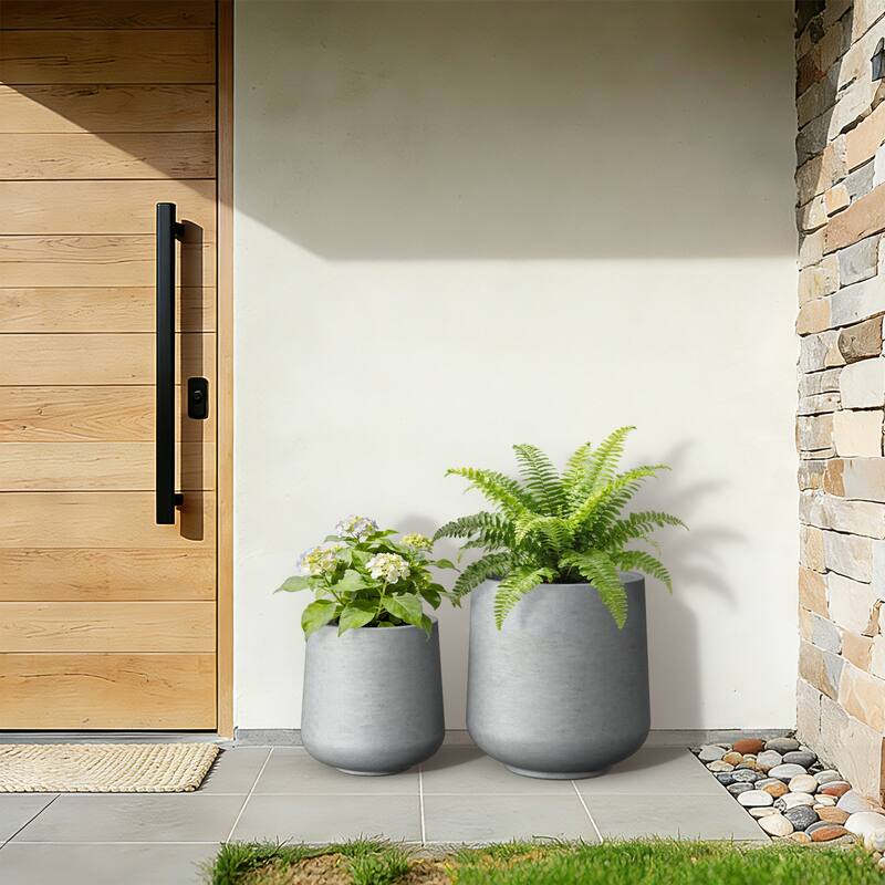 Upgraded Interior Concrete Tall Round Planter for Outdoor Indoor