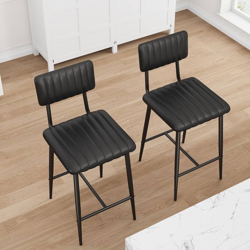 Set of 2 Counter-Height Bar Stools for Kitchen Islands and Bars
