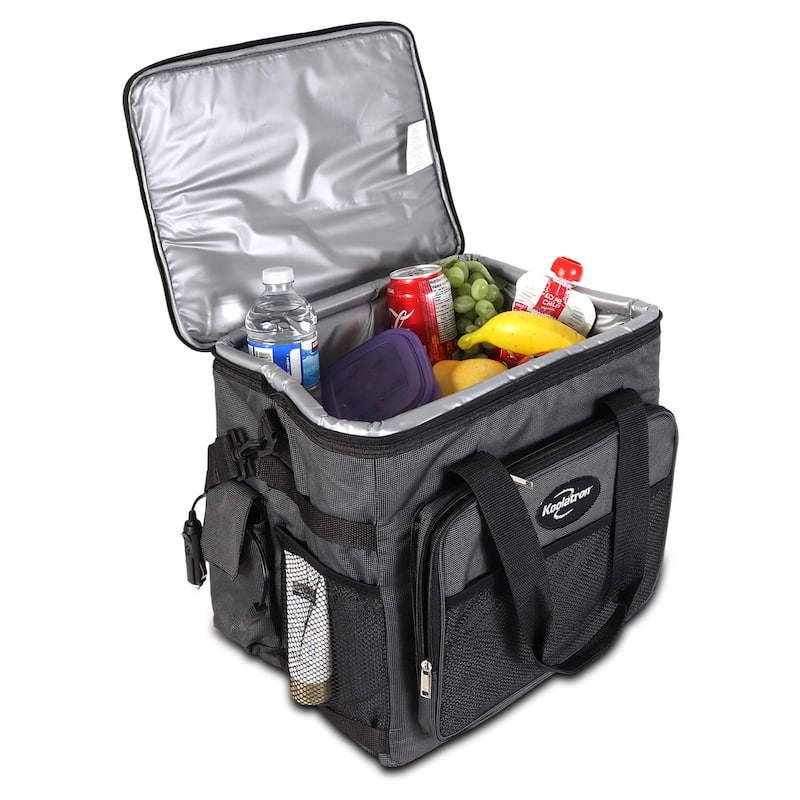 Koolatron 12V Portable Iceless Cooler Bag 25L/26 qt Black/Gray