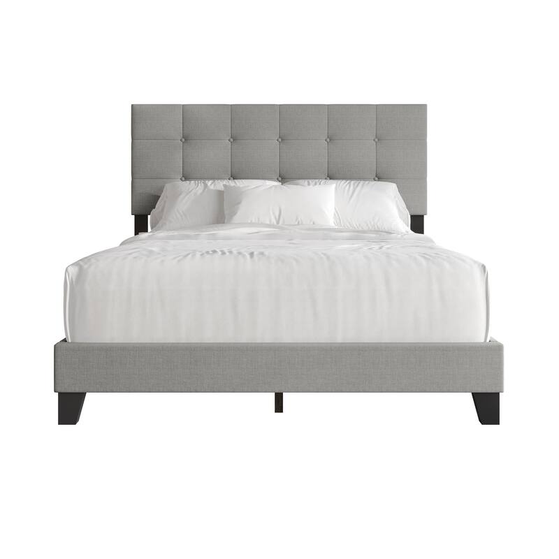 CraftPorch Contemporary Tufted Bed - Light Grey - Full
