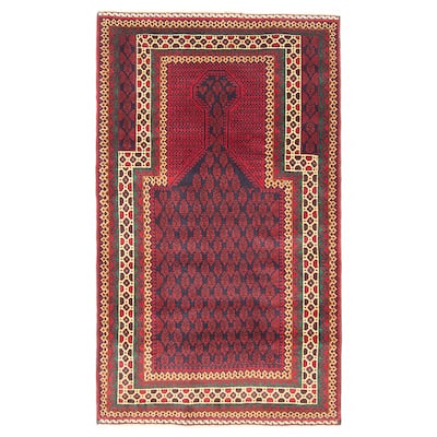 Teimani Red Rug 2'11" x 5'1" - 2'11 x 5'1