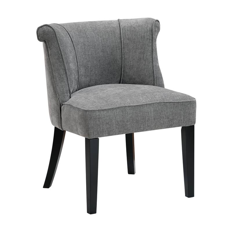 Camden 25" Textured Accent Chair - Espresso Finish Solid Wood Legs - Charcoal