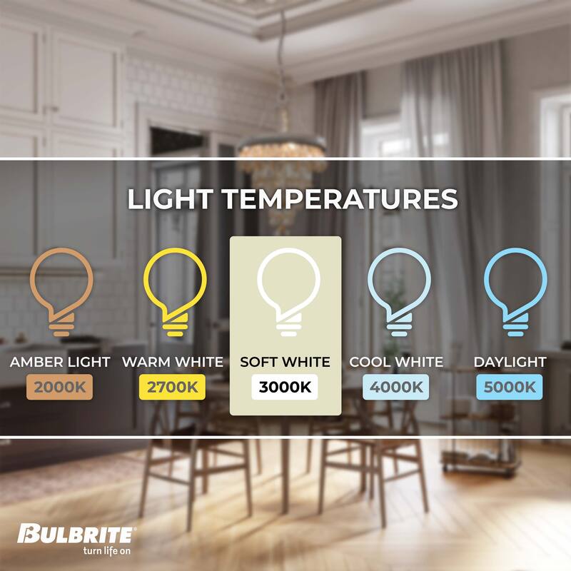 Bulbrite LED Filament Pack of (4) 5 Watt Dimmable 11 Inch T9 Light Bulb with Clear Glass Finish and Medium (E26) Base