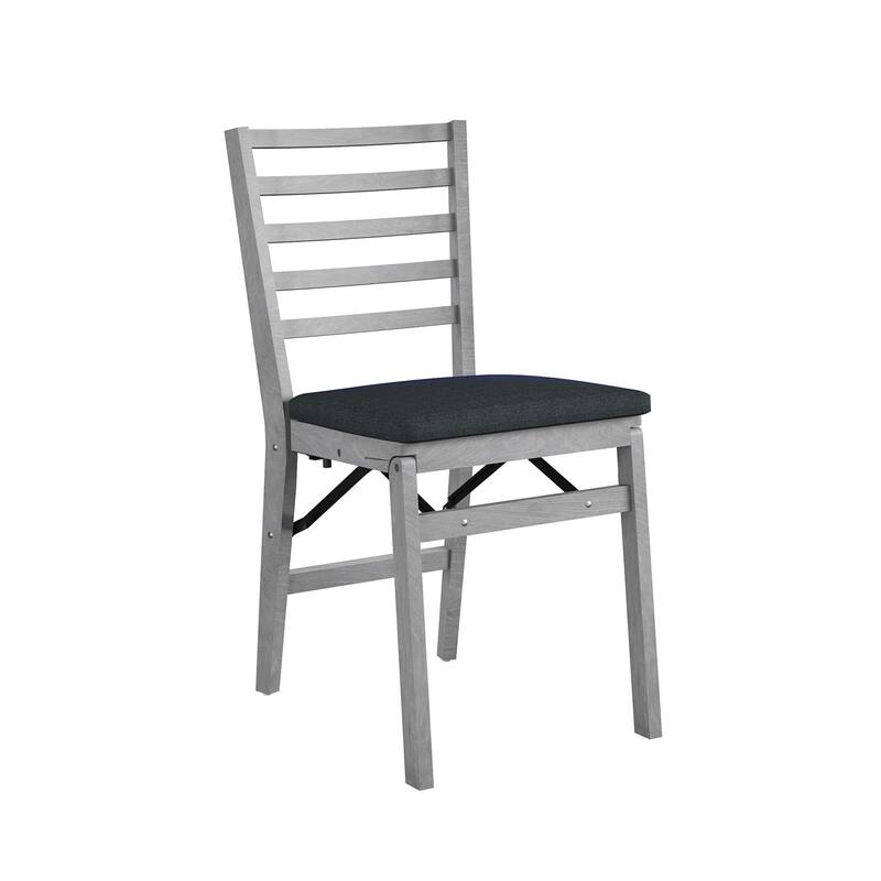 COSCO Contoured Back Wood Folding Chair with Fabric Seat, 2-Pack