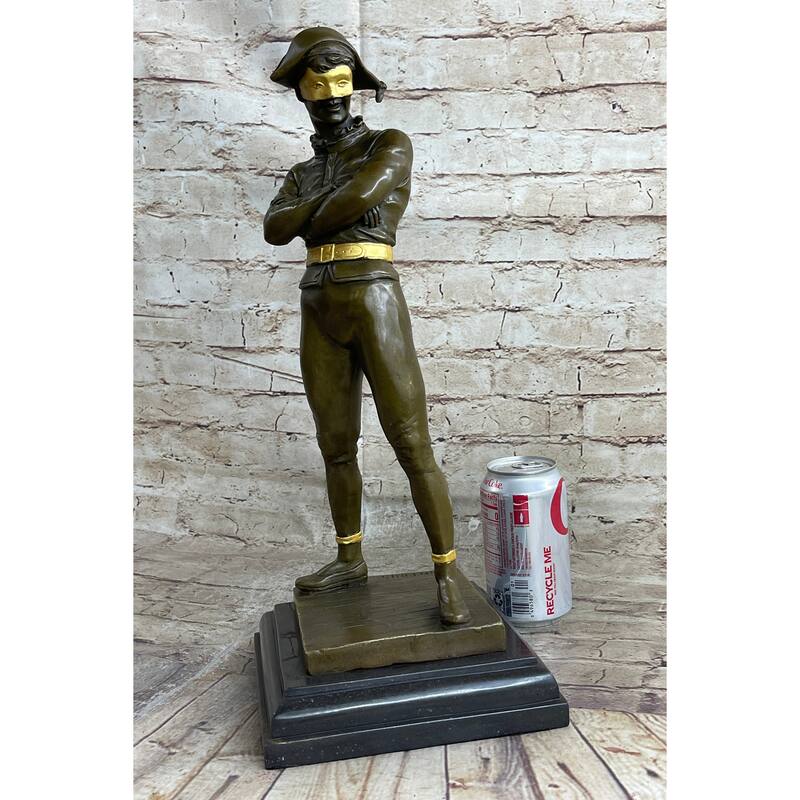 Harlequin Pantomime Bronze Figure Statue Sculpture By Rene De Saint-Marceaux 17 Inches X 7 Inches