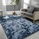 preview thumbnail 81 of 130, Modern Indoor Area Rug Tie-Dyed Carpet for Living Room Bedroom Nursery 6'x9' - Tie-dye blue-grey - Rectangle