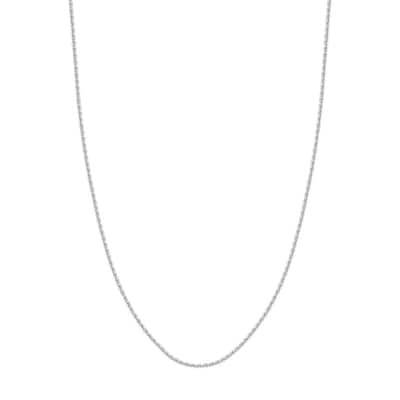 Curata 14k White Gold 2.3mm Hollow Rope Chain Necklace (Lobster)