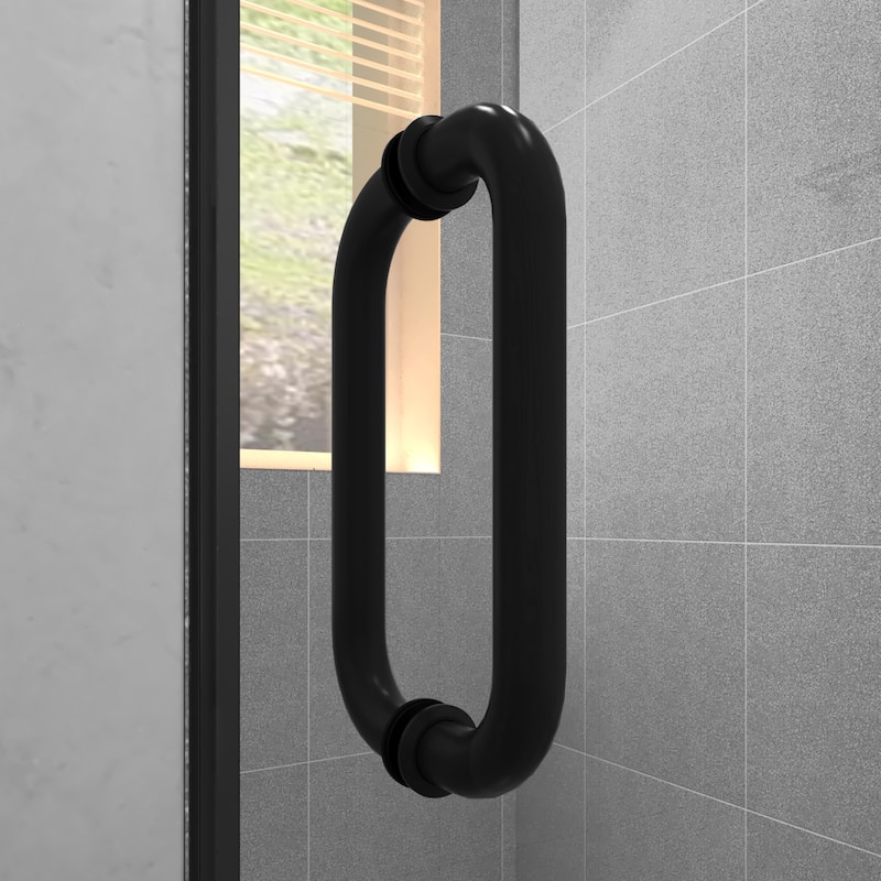 72" H Frameless Double Hinge Design Shower Door With Handle