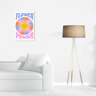 Wynwood Studio Canvas Typography and Quotes Flower Power Colorful Purple and Wall Art Canvas Print