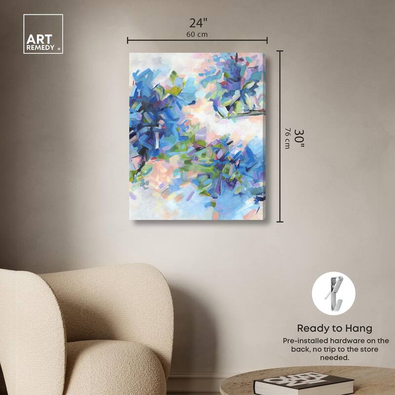Blue Botanicals Canvas by Art Remedy, Gallery Wrapped