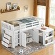 preview thumbnail 1 of 11, Rubber Wood Loft Bed with Safety Guardrail, Ladder, Twin Size White