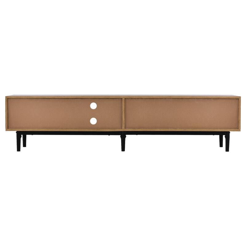 LED TV Stand with Storage Cabinets & Open Shelves, Media Console Table Entertainment Center for TVs up to 80"