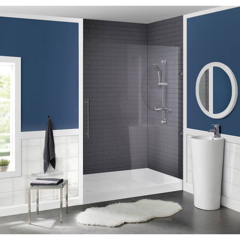 Swiss Madison Voltaire Acrylic White, Single-Threshold, Shower Base - 32'' x 60'' Left Side Drain - White