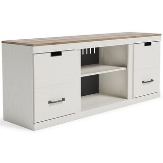 Vaibryn White/Warm Brown 60" TV Stand - 60 in