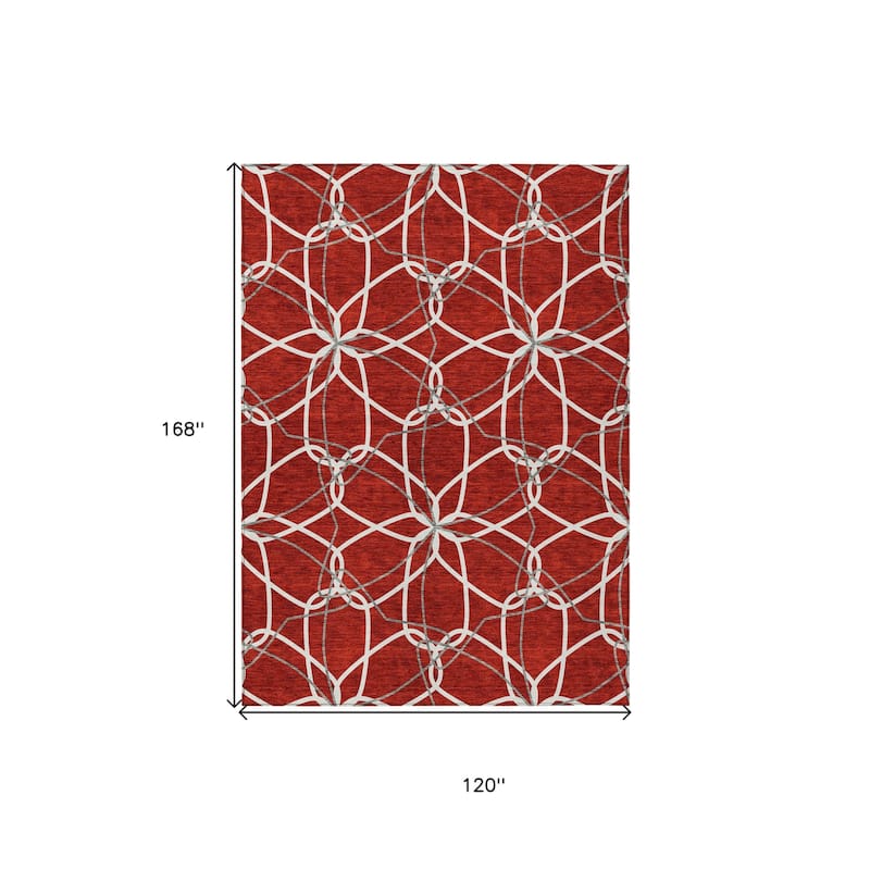 HomeRoots Geometric Modern Rectangle Outdoor Rug