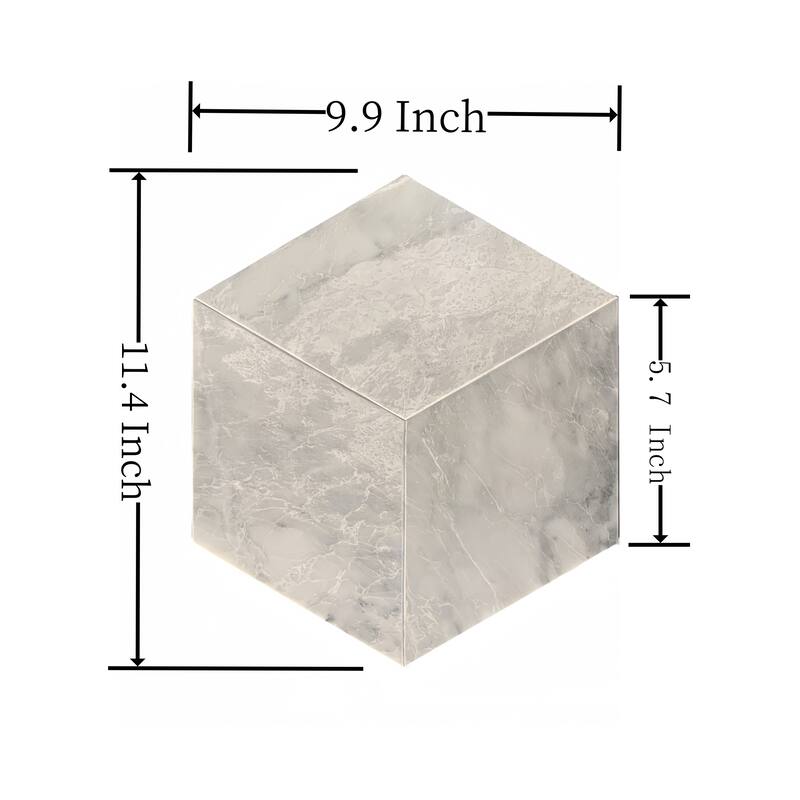 Roomfitters Hexagon Marble Tile for Wall and Floor, Polished Natural Stone, Genuine Marble, 12-Piece Box, Carrara Gray