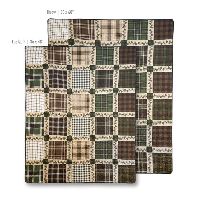 Donna Sharp Pine Patch Cotton Lap Quilted Throw 40" x 48"