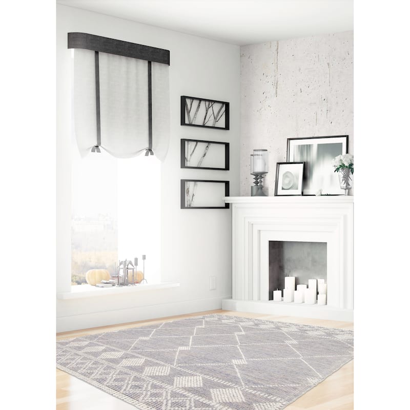 ECARPETGALLERY Braid weave Sienna Navy Wool Rug - 5'1 x 7'5
