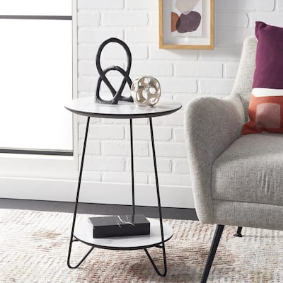 SAFAVIEH Avaline 2-Tier Round Side Table - 15 in. W x 15 in. D x 22 in. H