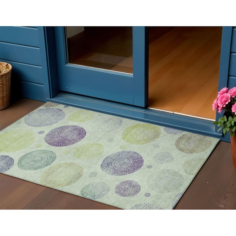 HomeRoots Geometric Transitional Rectangle Outdoor Rug - 3' x 5'