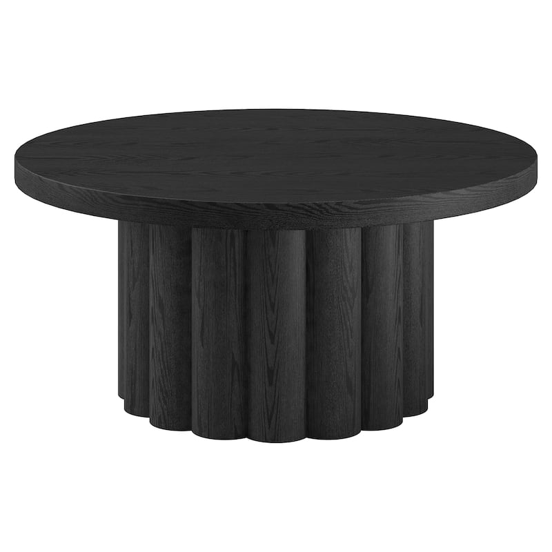 Olie 32" Wide Round Fluted Coffee Table - 32" Wide