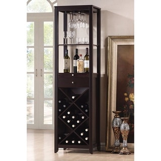Vintage Wine Cabinet in Wenge MDF Cabinets with 2 Open Partitions