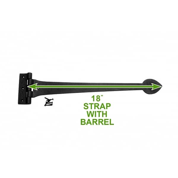 2 Door Hinge Black Wrought Iron Strap 18 2 Door Hinge Black Wrought Iron Strap 18