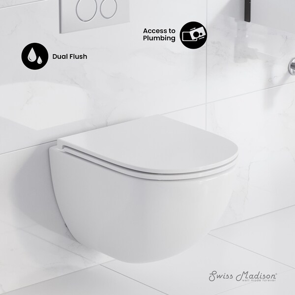 St. Tropez Wall Hung Toilet Bowl, White - On Sale - Bed Bath