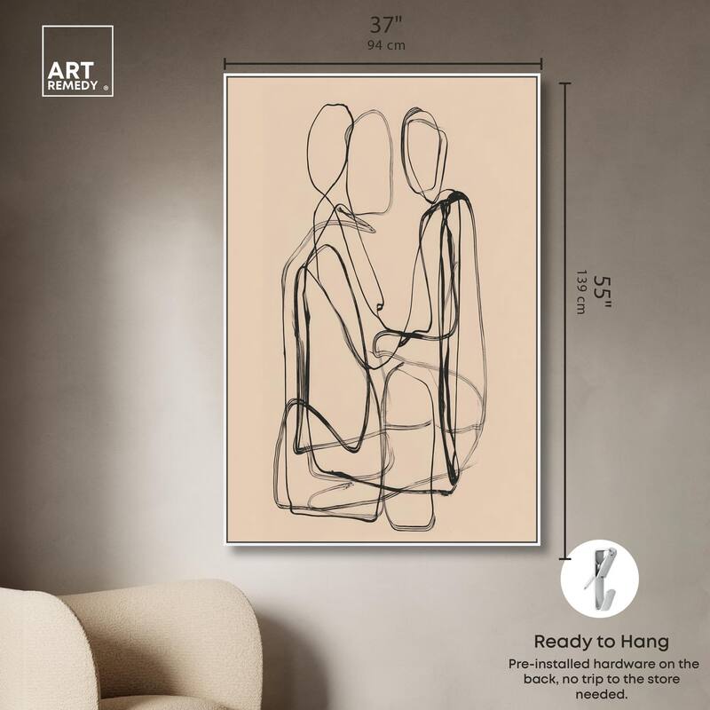 Embrace of Lines III Canvas by Art Remedy