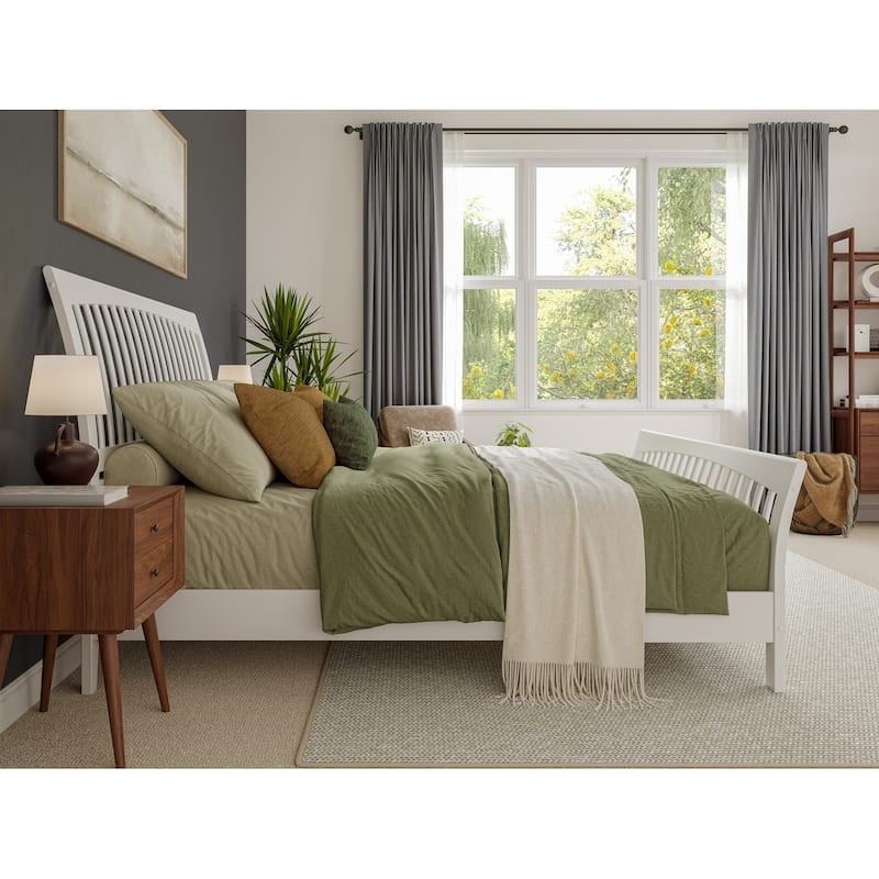 AFI Orleans Solid Wood Low Profile Platform Bed with Matching Footboard