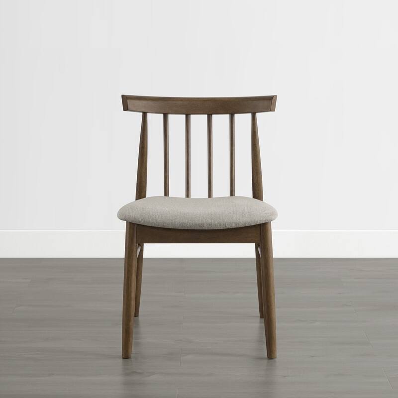 Spruce & Spring Windsor Spindle Back Upholstered Dining Chair with Solid Wood Frame