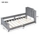 preview thumbnail 45 of 55, Casual Upholstered Daybed with Guardrail, Classic Headboard Footboard, Wood Slat Support Bed for Children Kids Platform Bed