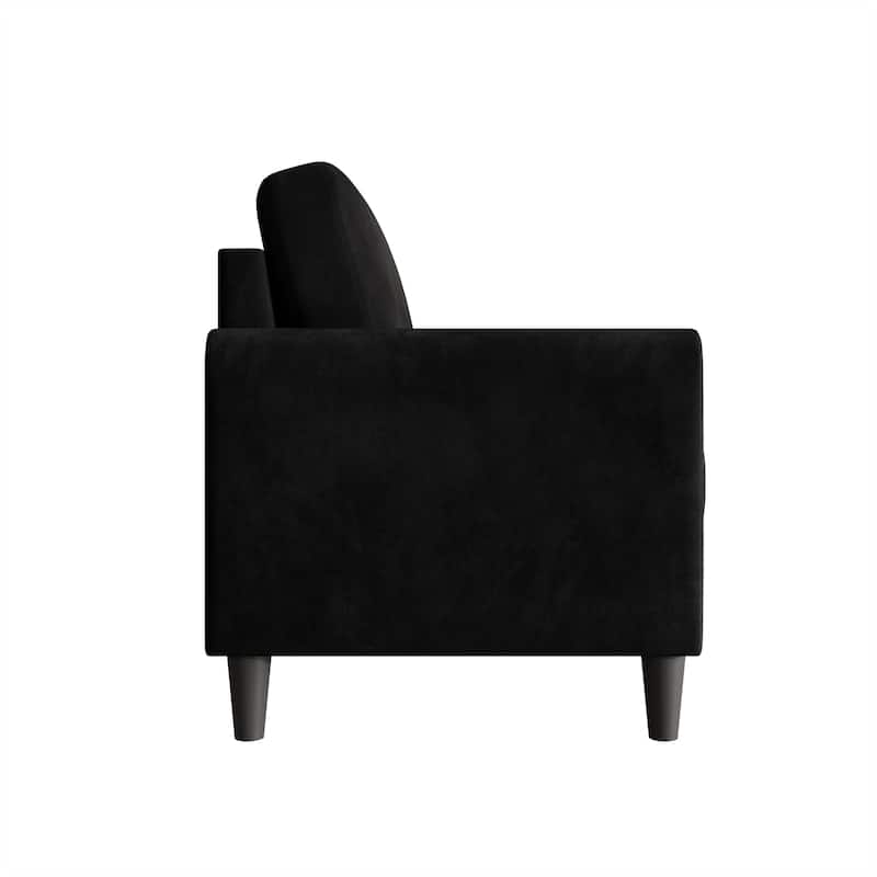 Clayfell Goliad Velvet Armchair with Pocket Spring, Soft Cushions, Clean Lines Design