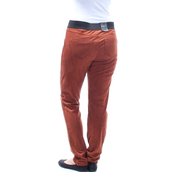 womens brown faux leather pants