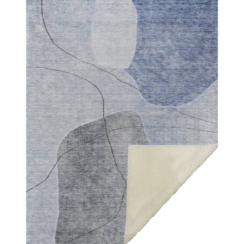 Premium Machine Washable Abstract Contemporary Sherpa Throw Blanket