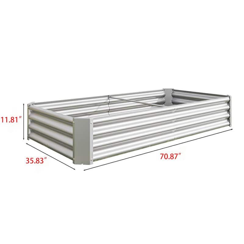 6×3×1ft Metal Raised Rectangle Planter Beds for Plants, Vegetables and Flowers