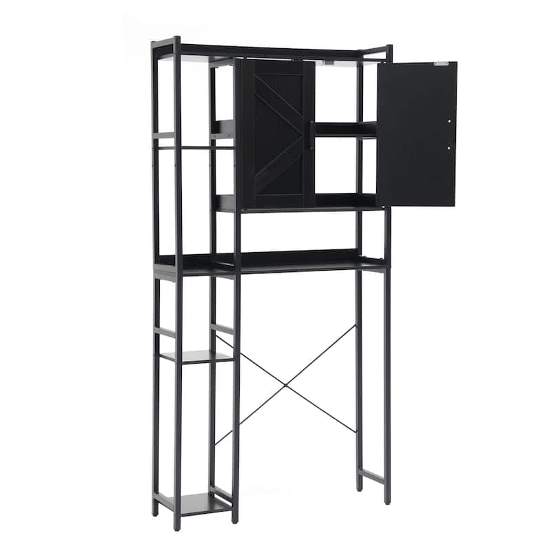 Over The Toilet Storage Cabinet Bathroom Organizer with Double Doors