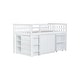 preview thumbnail 10 of 9, Twin Loft Bed with Built-in Desk Storage Cabinets Shelves and Drawers Wood Frame with Guardrail