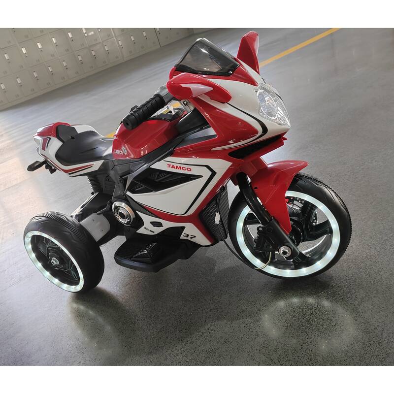Children's Motorcycle with Headlight, Ride on Motorcycle with Illuminated Wheels, Electric Car Toy with LED Lights