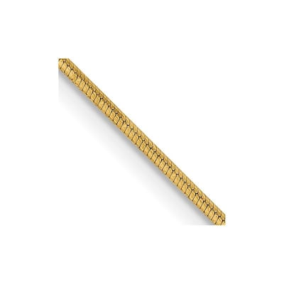 Curata 14k Yellow Gold Solid 1.00mm Octagonal Snake Chain Ankle Bracelet (Lobster-claw)