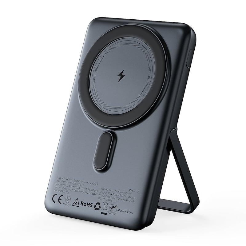 10000mAh Wireless Portable Charger, Mag-Safe Compatible - N/A - Grey