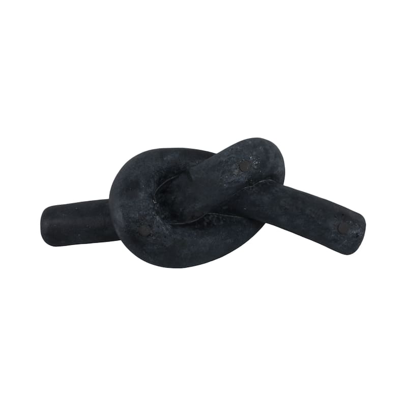 Pottery Cement Decorative Object Knot Home Office Display - 5" Black - 11" x 4.75" x 4.75"