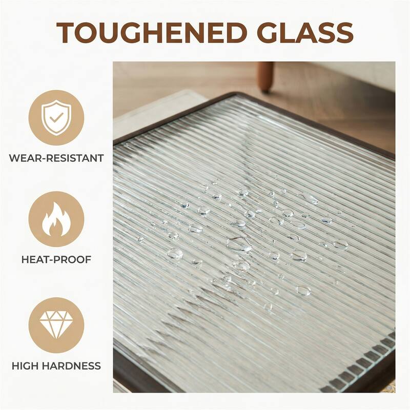 Modern Versatile Indoor/Outdoor Coffee Table with Solid Wood Frame