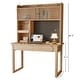preview thumbnail 7 of 8, Kids Study Desk with Hutch,Student Writing Desk Workstation, Natural,Ash Wood