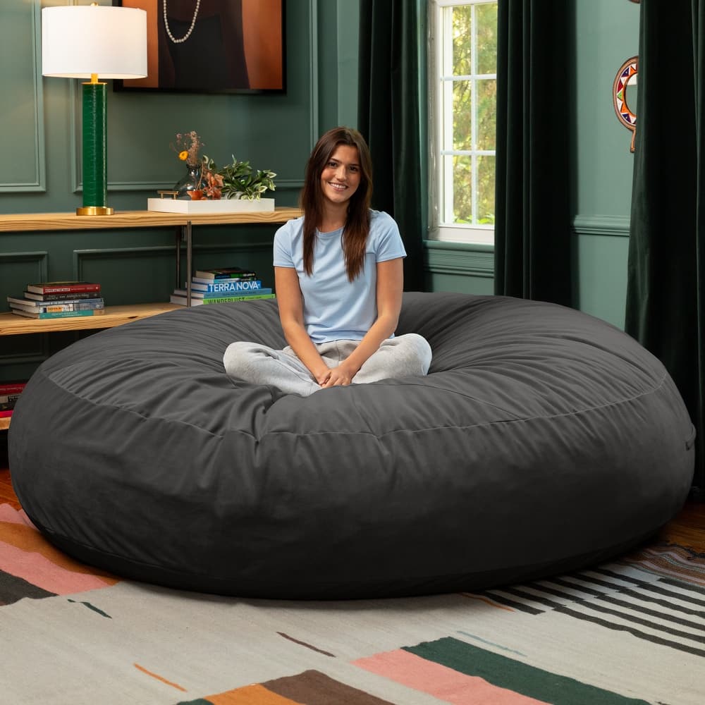 Jaxx Cocoon 7 Ft Giant Bean Bag Sofa and Lounger for Adults, Lush Velvet