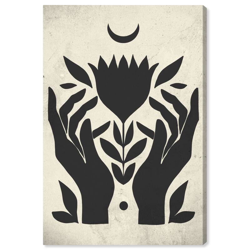 Wynwood Studio Canvas Floral Lunar Floral Blossom Black and Pastel Black Modern & Contemporary Wall Art Canvas Print
