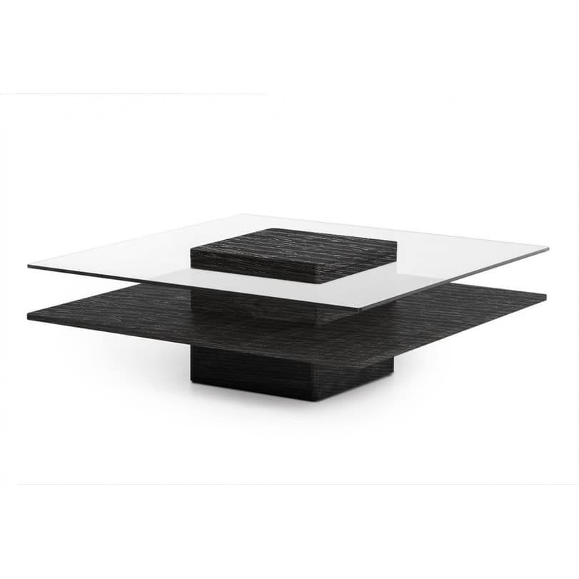 Modrest Clarion Modern Grey Elm & Glass Coffee Table